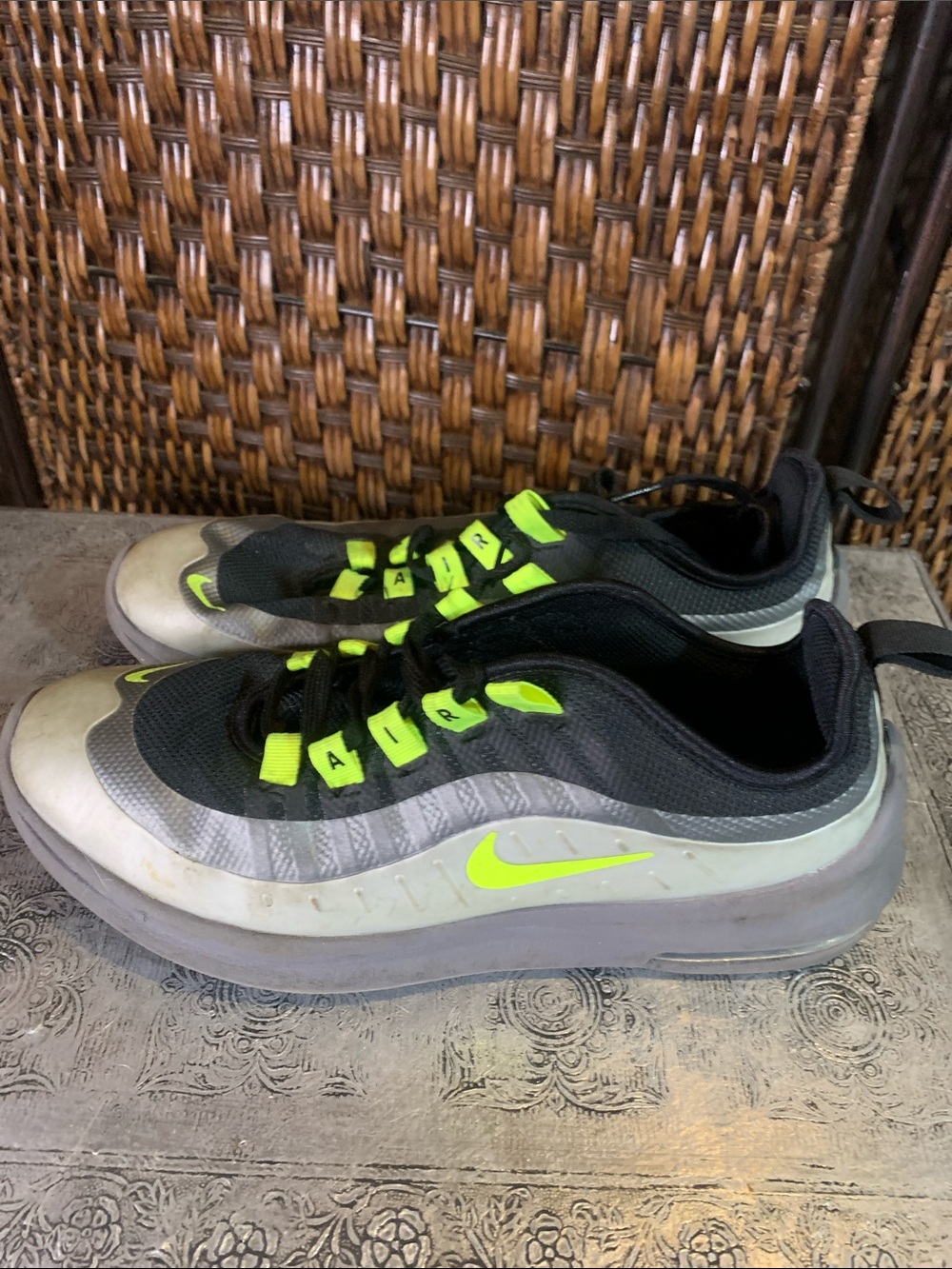 Nike Air Max Axis Gray and Green Sneakers Size 7Y